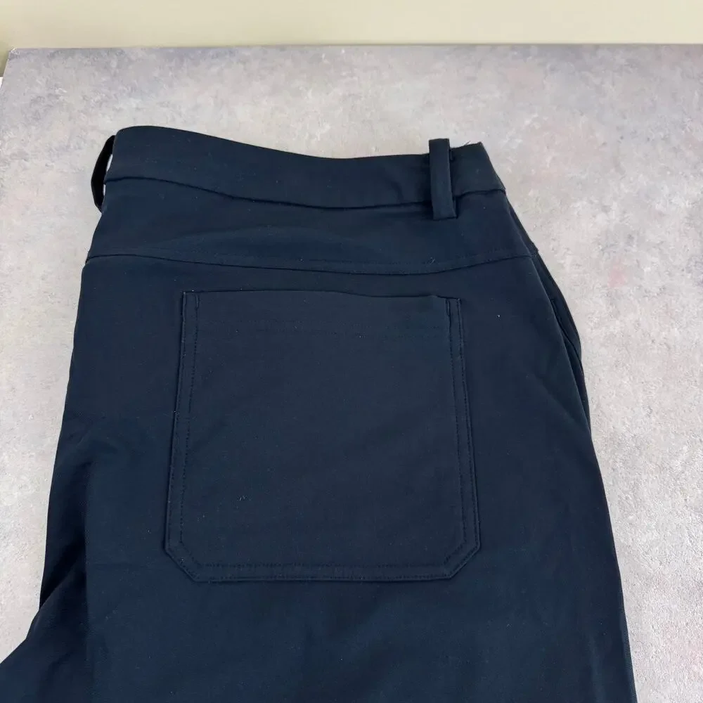 Lululemon Pants Men's 40 x 27 Measured Hemmed Active Travel Trousers Navy Blue